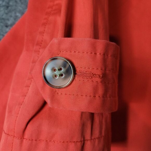 Theory Trench Coat Womens Size P Petite Double Breasted Orange Jacket - Picture 7 of 14
